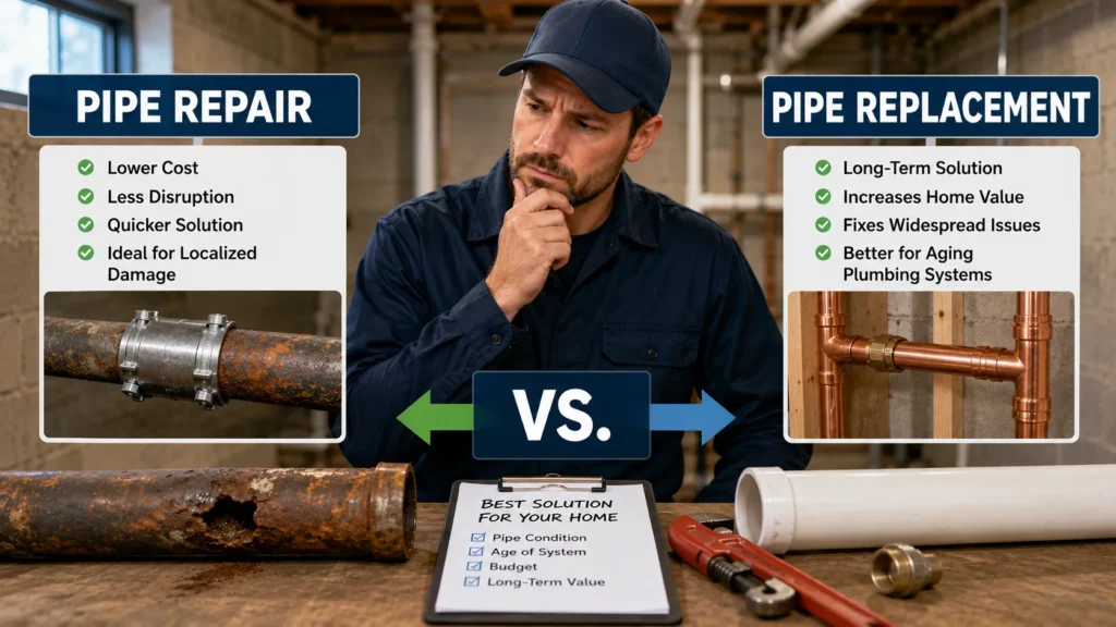 Pipe Repair vs. Pipe Replacement in Brampton
